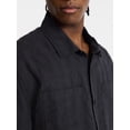 thumbnail image 5 of No Boundaries Textured Grid Boxy Fit Resort Shirt, Men's XS-5XL, 5 of 6