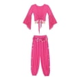 thumbnail image 3 of Alvivi Belly Dancer Costume for Women  Dance Crop Top with Lantern Pants Arabian Princess Set Hot Pink L, 3 of 7