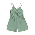 thumbnail image 2 of Aojekbee Baby Girl Ribbed Jumpsuit Summer Cute Bow Sleeveless Romper Shorts for Newborn Toddler Cute Clothes, 2 of 10