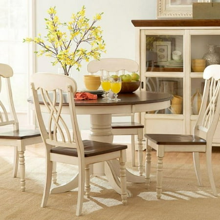 Tribecca Home Mackenzie 5 Piece Country Antique White Dining Set Tribecca Home Mackenzie 5 Piece Country Antique White Dining Set