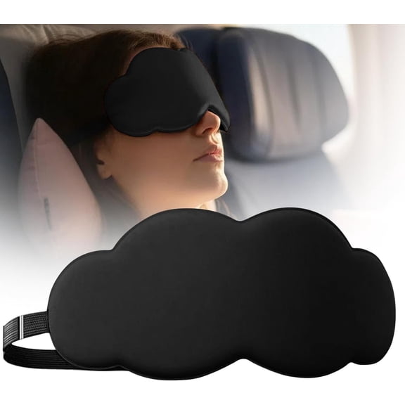 Adjustable Sleep Mask, 100% Blackout, Breathable Sleep Eye Mask, For Sleep, Travel and Naps, Black