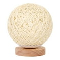 thumbnail image 2 of LED Table Lamp Wood Table Ball Light with USB Charged Rattan Ball Lamp Modern Bedside Night Lamp for Bedroom Living Room Home Decoration (White/Beige), 2 of 10