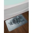 thumbnail image 2 of Truck Bath Mat, Greyscale Illustration of a Tractor Trailer with Paint Smears Cargo Delivery, Non-Slip Plush Mat Bathroom Kitchen Laundry Room Decor, 29.5 X 17.5 Inches, Grey Turquoise, Ambesonne, 2 of 2