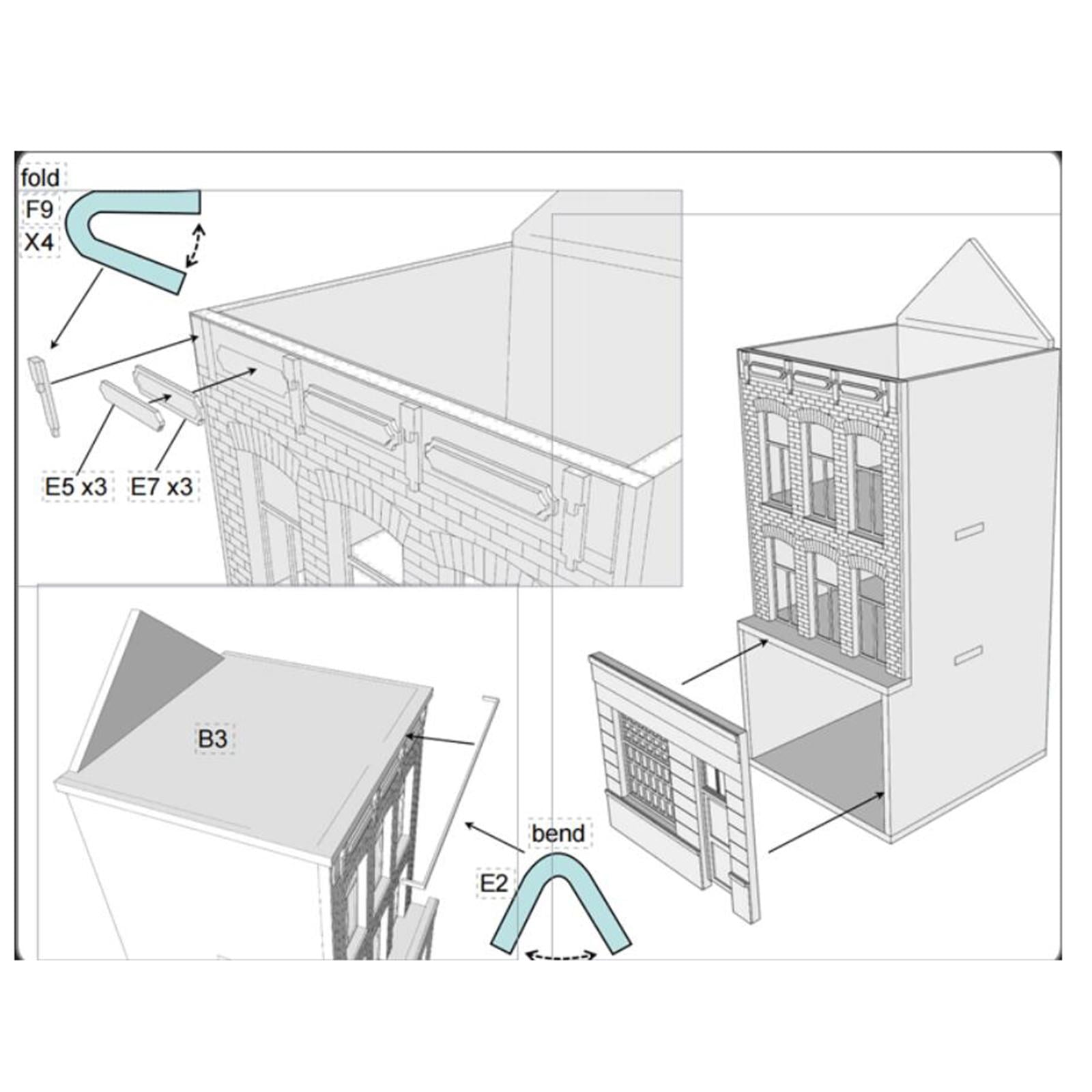 1/87 Building Model House DIY Wooden House Assemble Unassembly Handmade 1/87 Building Model Kits for Scenery Layout Micro Landscapes Decor
