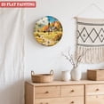 thumbnail image 4 of Wooden Wall Clock with Countryside Scenery Arabic Numerals for Artistic Home Decor, Battery Operated(AA Batteries Not Inclued), Silent Movement, Accurate Time, Size 9. 8in/25cm, 4 of 8