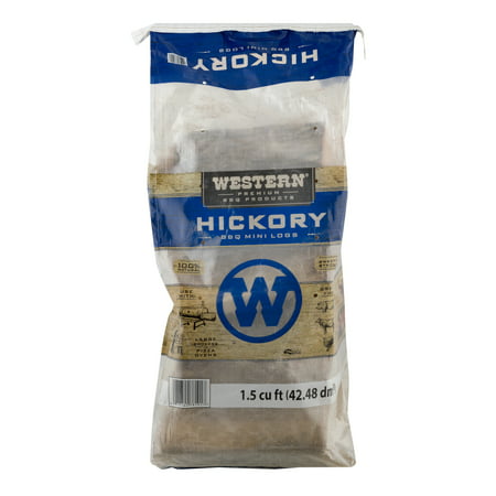 Western Premium BBQ Products Hickory BBQ Mini Logs, 1.5 cu (Best Log Home Wood Preservative)