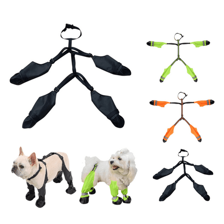 Dog Paw Boot Leggings  Waterproof Dog Boots Anti-Slip Dog Shoes  Pet Paws Protector for Small Medium Dogs  Dirty-Proof Dog Outdoor Walking Running Hiking Booties with Auxiliary Strap Yellow