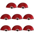 thumbnail image 1 of Abanico Plegable 10 Pulgadas Tela Pintura Artesanal Del para Bodas () Rojo, 1 of 4