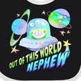 thumbnail image 4 of Inktastic Out of This World Nephew Cute Alien in Outer Space Boys Baby Bib, 4 of 4