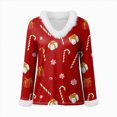 thumbnail image 4 of Towmus Womens Christmas Casual Print Sweatshirt Long Sleeve V Neck Fall Pullover Tops Fashion Tunic Dressy, 4 of 4