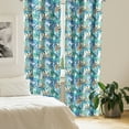 thumbnail image 3 of Ambesonne Palm Leaf Window Curtains, Abstract Nature Dream, Each 28" W x 84" L, Blue Mint Green Orange, 3 of 5