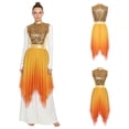thumbnail image 2 of renvena Women Liturgical Praise Tunic Overlay Dress Lyrical Dance Contemporary Worship Gold L, 2 of 7