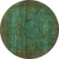 thumbnail image 1 of Ahgly Company Indoor Round Abstract Light Blue Modern Area Rugs, 3' Round, 1 of 4