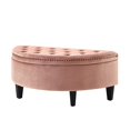 thumbnail image 4 of Inspired Home Ottoman de Rangement en Velours Libby Demi-Lune Capitonné, Blush, 4 of 9