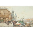 thumbnail image 3 of Eugène Galien-Laloue 14x11 Black Modern Framed Museum Art Print Titled - The Flower Market, 3 of 5