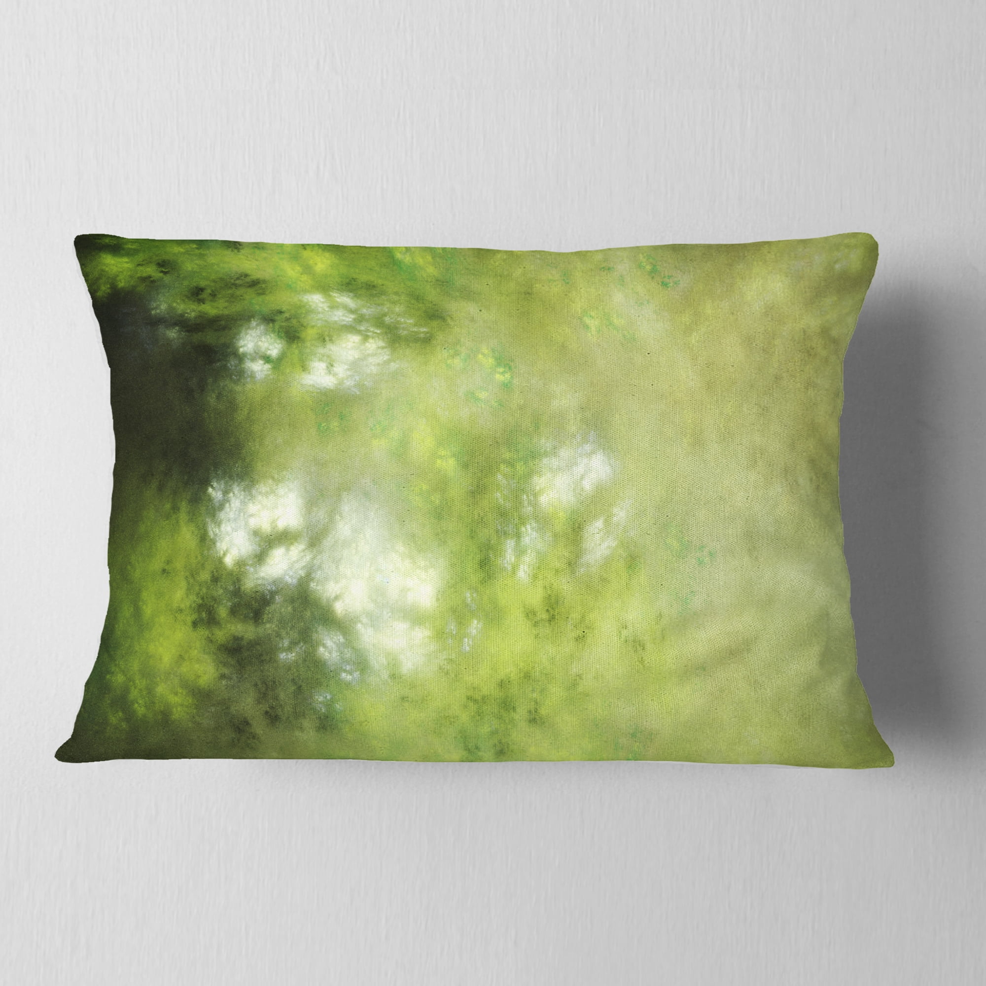 Designart Blur Green Sky with Stars - Abstract Throw Pillow - 12x20