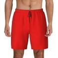 thumbnail image 2 of Picia Red pattern Mens Swim Trunks with Compression Liner Stretch Beach Shorts Quick Dry with Zipper Pockets No-Chafing Board Shorts-Small, 2 of 9