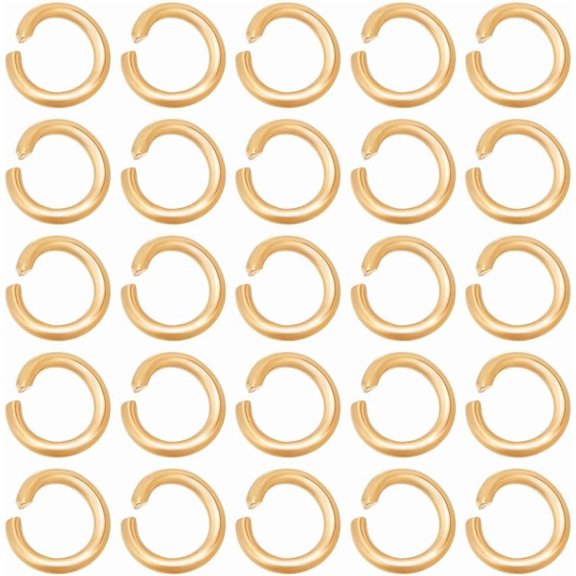 30Pcs 18K Gold Plated Jump Rings 9mm Stainless Steel Open Jump Ring Unsoldered Ring Connectors Small Split Rings Jewelry Making Findings for DIY Crafts