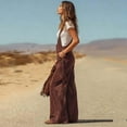 thumbnail image 4 of Western Overalls for Women, Suede Fringe Wide Leg Jumpsuit, Vintage Cowgirl Outfit for Casual Wear and Western Parties Wine, 4 of 9