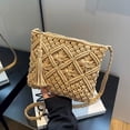 thumbnail image 7 of Women Crochet Shoulder Bag, Knitting Handmade Weaving Handbag, Simple Hollow Beach Bag,Khaki, 7 of 7