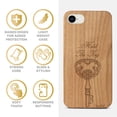 thumbnail image 4 of Case Yard Wooden Case Outside Soft TPU Silicone, Slim Fit Shockproof Wood Protective Phone Cover for Girls Boys Men and Women, Supports Wireless Charging Hold The Key Design case for iPhone-SE, 4 of 7