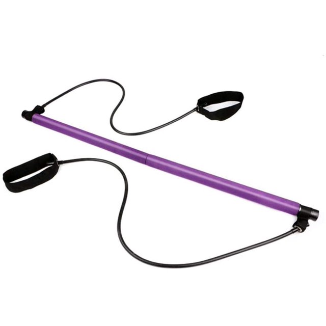 Portable Pilates Bar Kit With Resistance Band | Long Resistance Ribbon | Yoga Pilates Stick Yoga Exercise Bar For Bodybuilding Workout