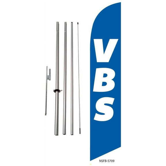 Vacation Bible School VBS Church Feather Banner Swooper Flag Kit, Includes Pole Kit and Ground Spike