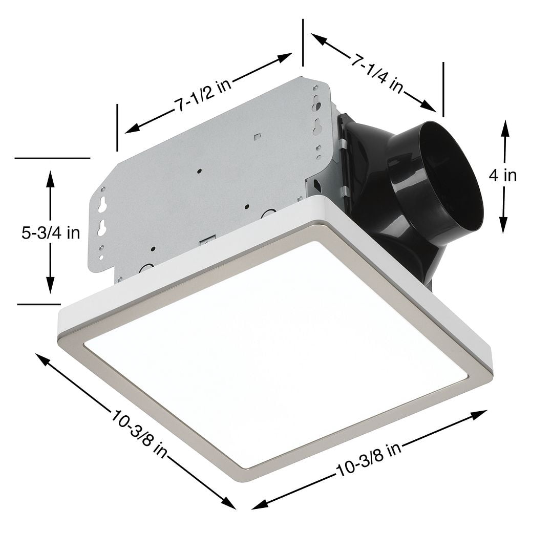 New Homewerks 70 CFM 1.0 Sones Exhaust Ventilation Fan with LED & Brushed Nickel Magnetic Trim