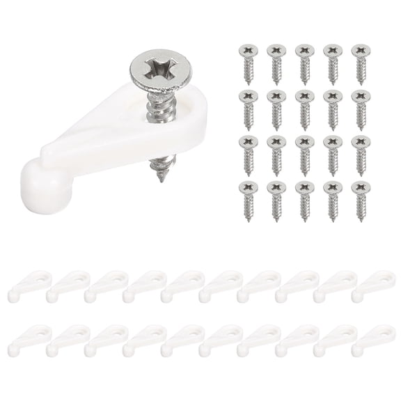 Uxcell 36Sets 25mm Plastic Glass Retainer Clips Kit for 8mm Thick Glass White