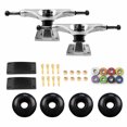 thumbnail image 1 of Generic Ensemble de Camion Planche à Roulettes 5 Pouces avec Roulements ABEC-11, Roues 52x32mm, Camions Argentés, Roues Noires, Joints 3mm, et Clous de Pont 29mm, 1 of 6