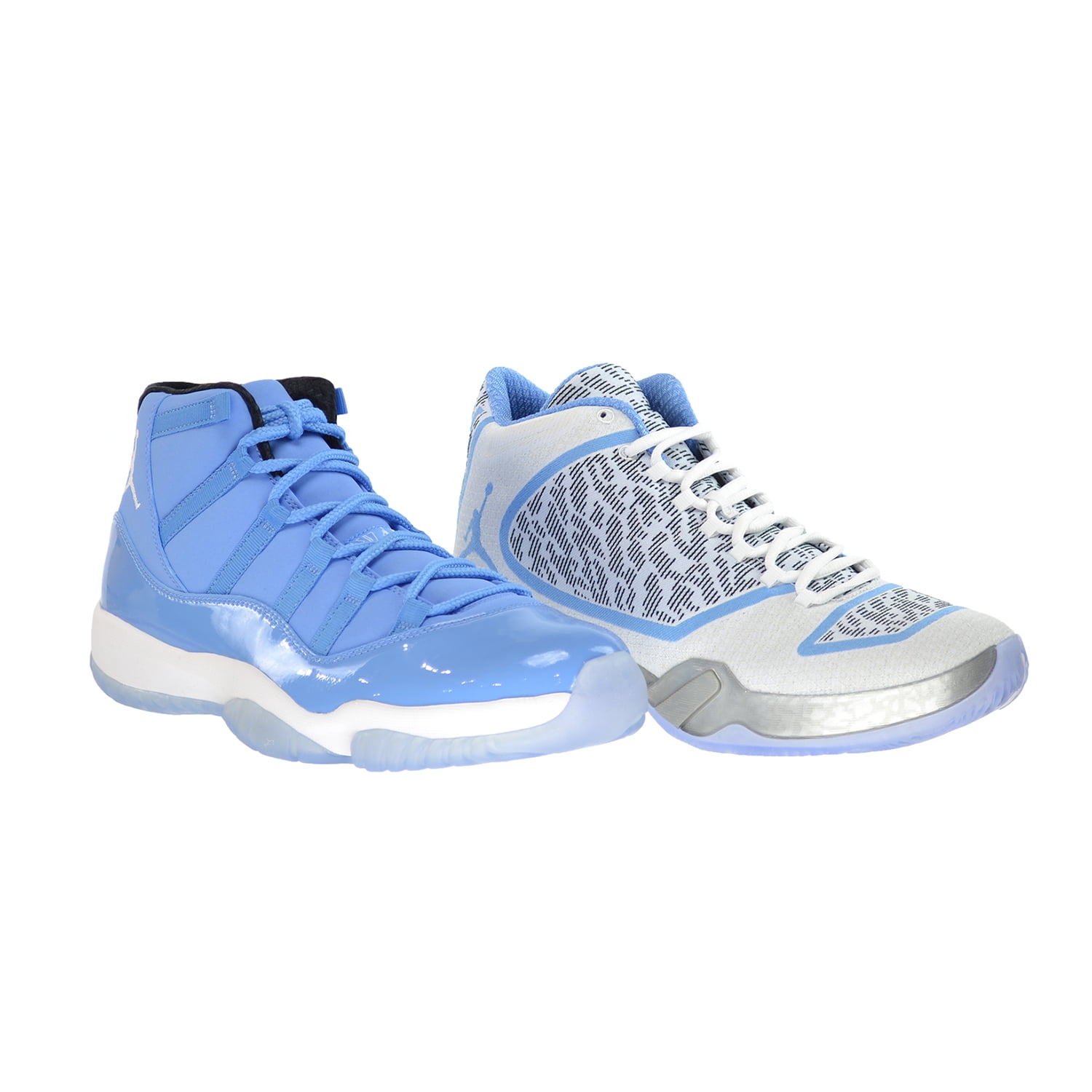 blue and white jordan flights