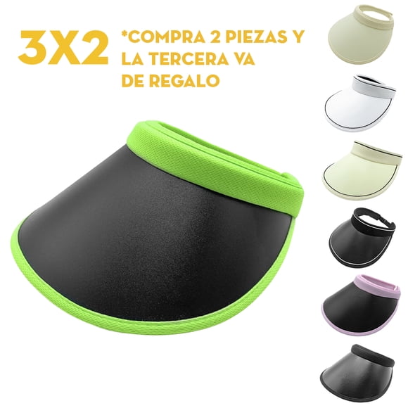 Visera Gorro Deportivo Protector Solar Y Rayos UV | para Exteriores Hombre/Mujer (Negro/Verde) MIMA 2 Moderno