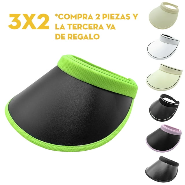 Visera Gorro Deportivo Protector Solar Y Rayos UV | para Exteriores Hombre/Mujer (Negro/Verde) MIMA 2 Moderno