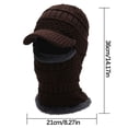 thumbnail image 2 of Linnome Thick Fleece-lined Knitted Hat Neck Warmer Face-protecting Pullover For Winter Warmth, 2 of 2
