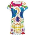 thumbnail image 3 of Dia De Los Muertos Dress Fashion Beach Short Sleeve Dresses Female Party Printed Sundress, 3 of 7