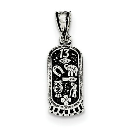 Sterling Silver Antiqued Mini Good Luck Icons Pendant - SKU (Good Luck And Best Wishes)