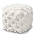 thumbnail image 1 of Baxton Studio Asuka Ivory Handwoven Cotton Fringe Pouf Ottoman, 1 of 6