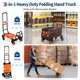 thumbnail image 5 of Portable 2-in-1 folding hand truck dolly con basket, retractable handle, 4 wheels, 330lb capacity - orange para moving & shopping, 5 of 7