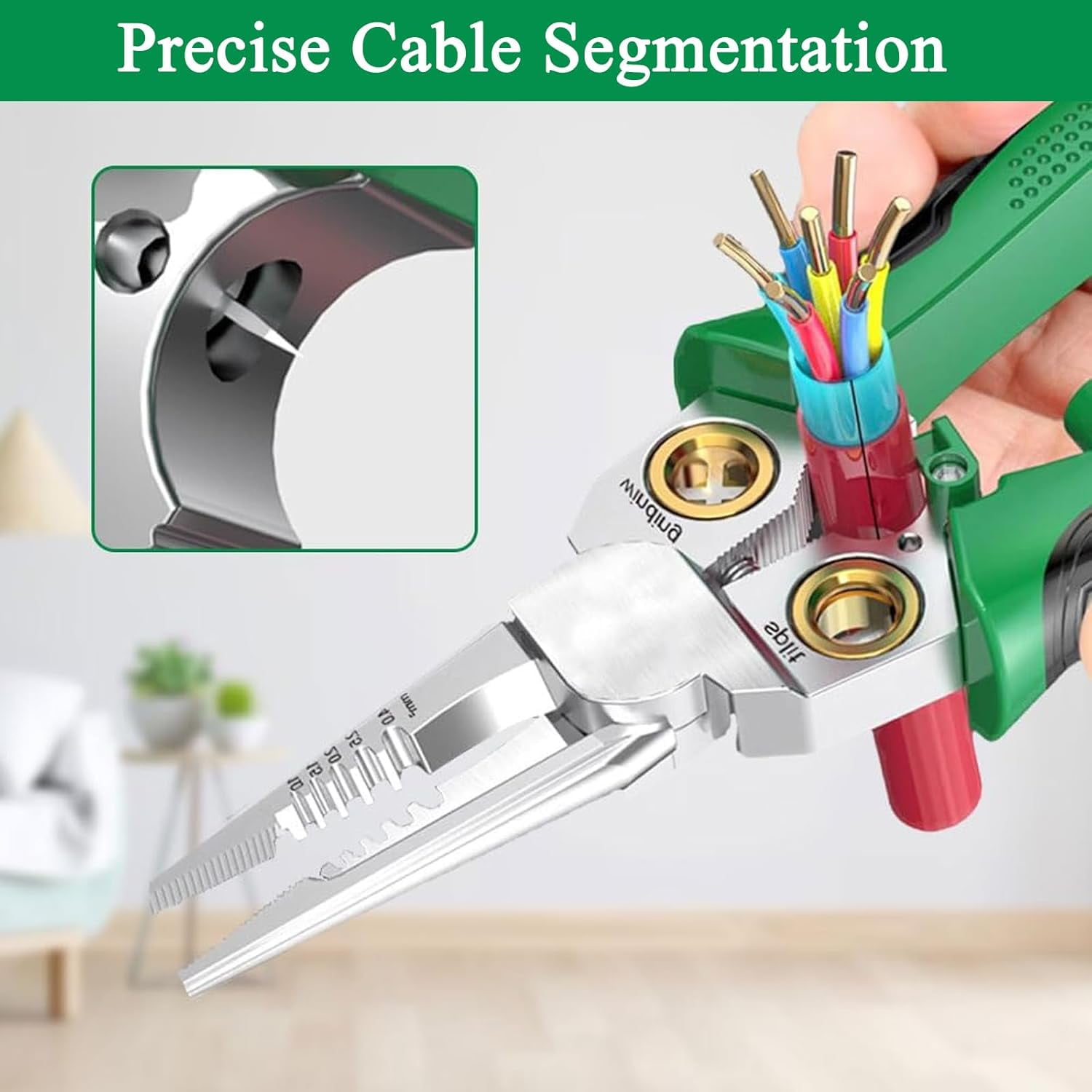 ABCISI 8 in 1 Wire Stripper with Voltage Tester, Multi-function Electric Wire Stripping Tool for Cutting and Pulling Pliers, Electrician Repair Tool