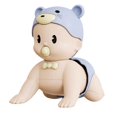 thumbnail image 4 of Muñeca para gatear, muñeca eléctrica para , juguete de plástico ABS, muñeca interactiva para gatear con música, muñeca eléctrica para , jug azul Hugo muñeca de arrastre eléctrica, 4 of 10