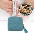 thumbnail image 1 of Estuche organizador de joyas de viaje pequeño, elegante estuche de terciopelo para guardar anillos, pendientes y aretes, bolsa de almacenamiento para Azul cielo, 1 of 8