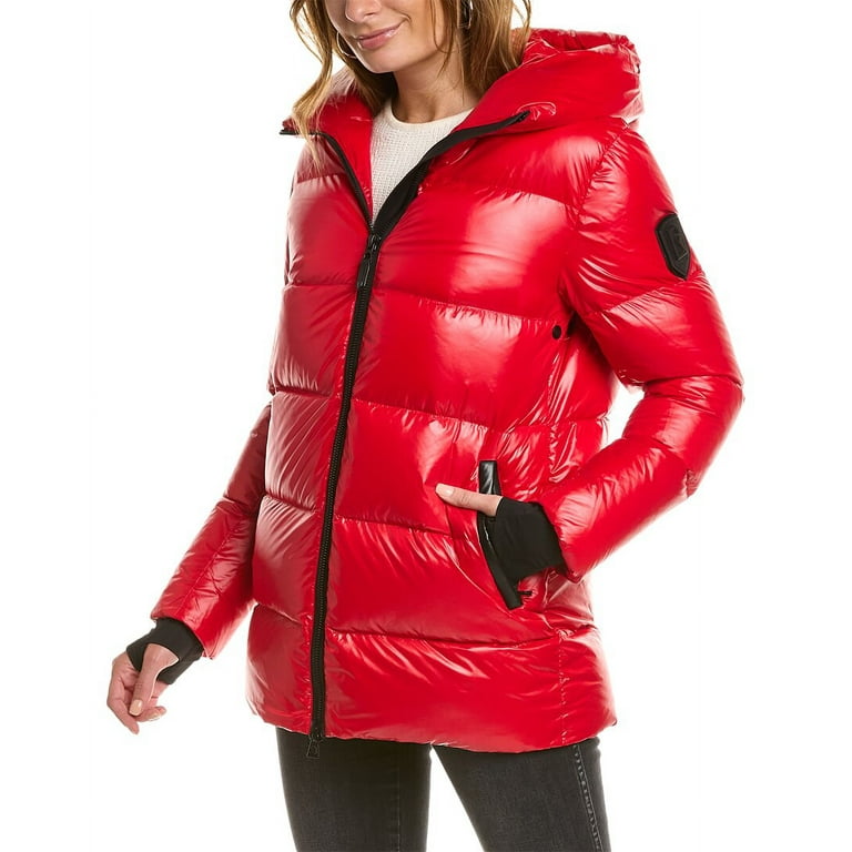 RUDSAK womens Avala Leather Trim Down Jacket S Red Walmart