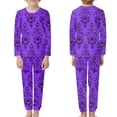 thumbnail image 2 of Renewold Breathable Boys Girls Pj Pants Set of 2 Gothic Ghosts Tee Top & Elastic Waist Sweatpants Purple Casual Halloween Holiday Sleep Clothing Size 5-6, 2 of 5