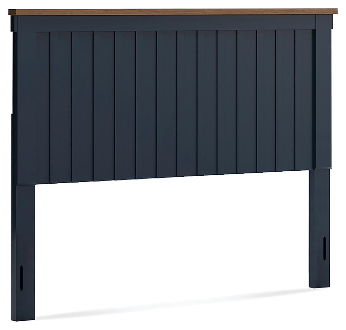 Signature Design by Ashley Landocken Queen Panel Headboard, Two-Tone Blue and Brown Shaker Style