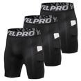 thumbnail image 1 of Pantalones cortos de hombre 3 Pack Men Compression Shorts Ropa interior de entrenamiento activo con bolsillo YEL Pantalones cortos de hombre, 1 of 5