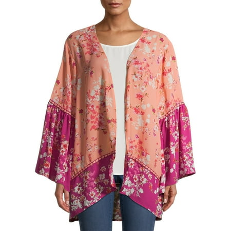 The Pioneer Women Woven Long Sleeve Flounce Sleeve Kimono