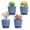 Blue, variant on BESTSELER Succulent Pots, 4 Inch Small Indoor Ceramic Planter Pot with Drainage Holes and Saucers for Plants- Creamy White - Set of 4