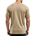 thumbnail image 5 of AHMOMEI Quick Dry Men Workout Shirts Crew Neck Men's Short Sleeve Shirts Moisture Wicking Mens Shirts Khaki M, 5 of 7