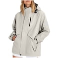 thumbnail image 2 of Dolkfu Jacket Women Hiking Hooded White Lightweight Windbreaker Waterproof Zip Up Track Jacket Women's Coat S, 2 of 9