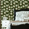 thumbnail image 2 of Peel and Stick Wallpaper 23.6in x 9.8ft Floral White Anemone Flowers Green Leaves Dark Contact Paper Vinyl Waterproof Self Adhesive Wall Paper for Bedroom Shelf Cabinet Renter Friendly, 2 of 8